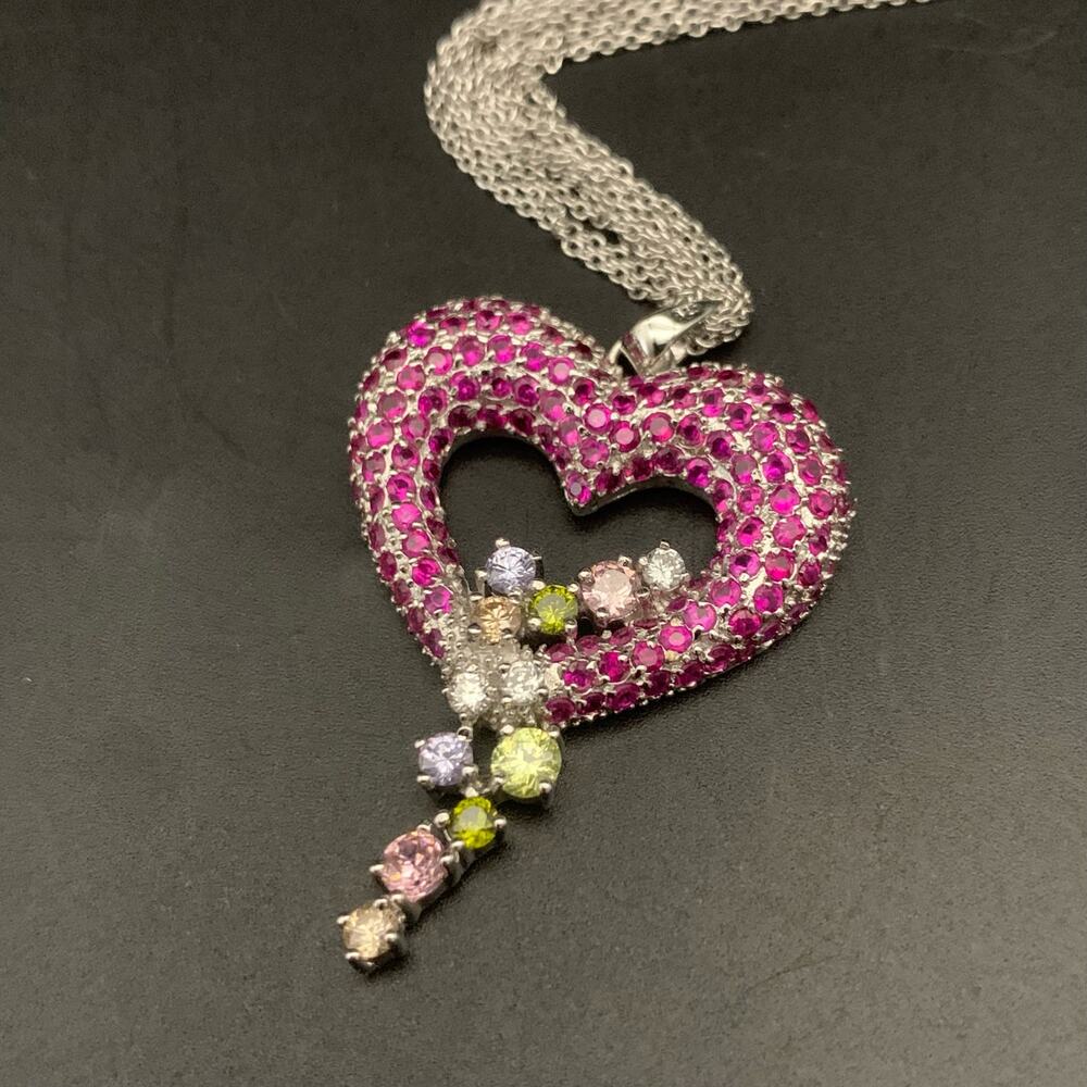 925 Sterling Silver Heart Necklace Great Valentine’s Day Gift